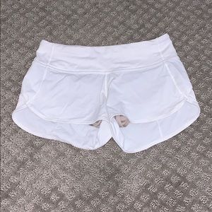 White Lululemon speed up shorts
